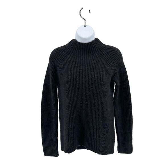 Madewell Pullover Sweater WMNS XS Black Mock Neck Ribbed Knit Long Sleeve Winter - Picture 1 of 6
